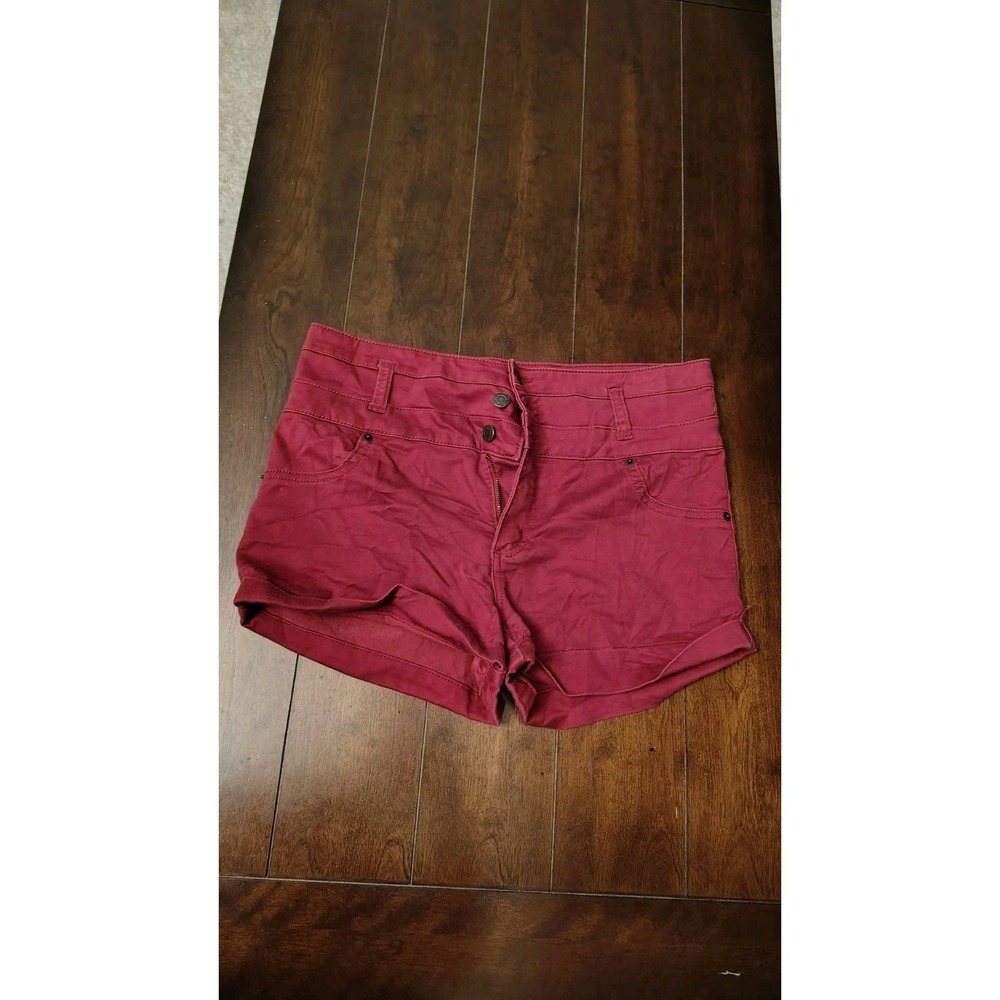 Mossimo Cut-Off Shorts Womens 14 Red High Rise Casual Zip Fly